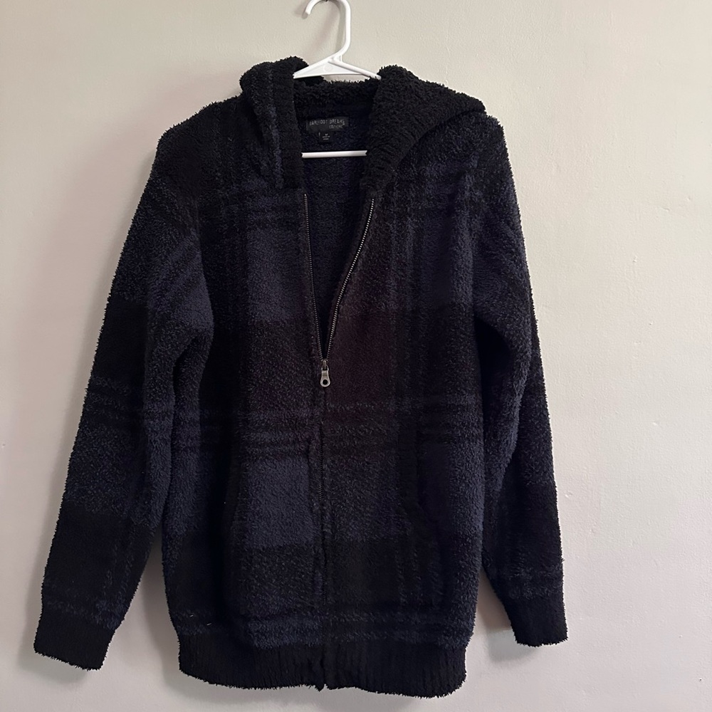 Barefoot Dreams Black and Blue CozyChic Zip Jacket